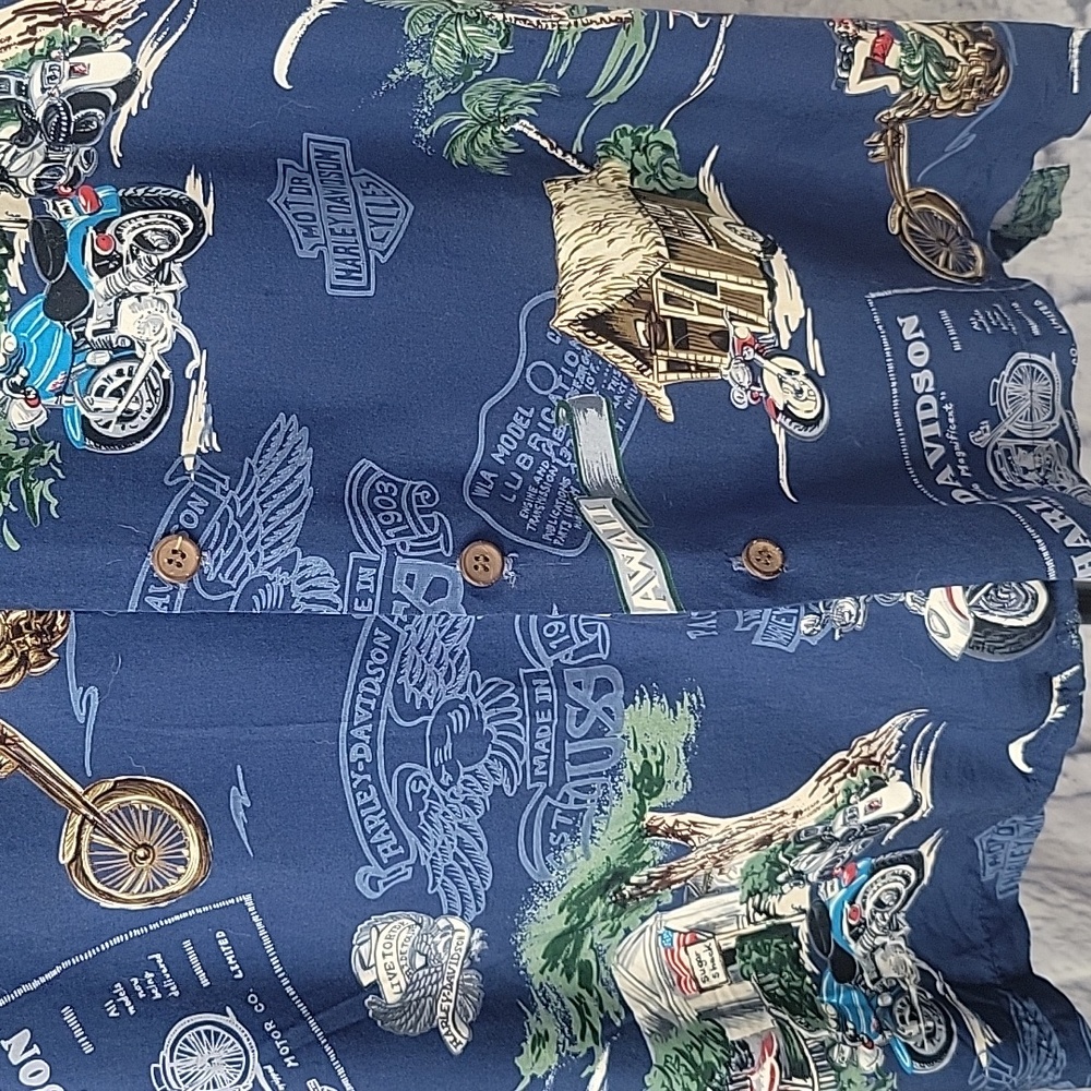 Harley-Davidson Blue‎ Casual Button Down Shirt - Picture 3 of 14